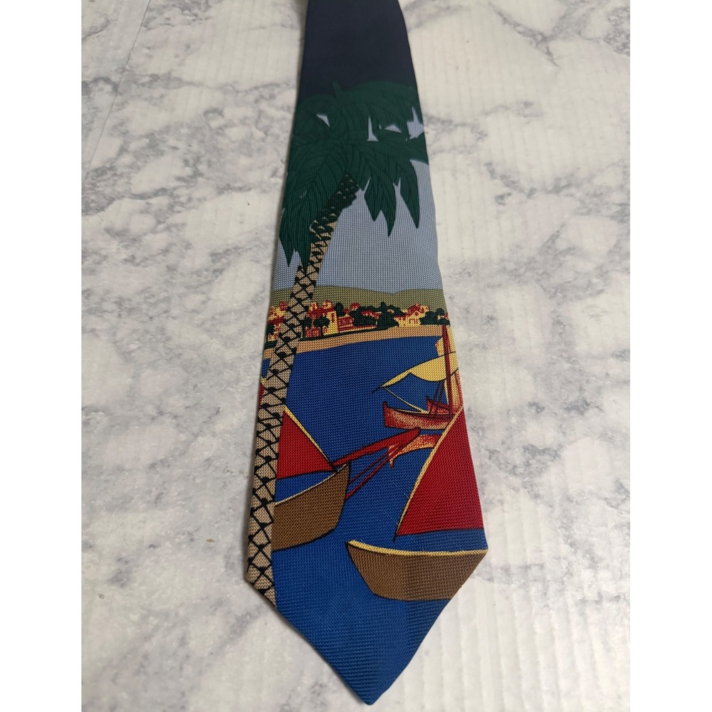 Polo Ralph Lauren Nordstrom Vintage Silk Tie Nautical Sailboat Coast Boat USA